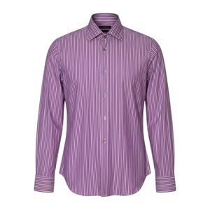 💼🎯 Bally Pink Striped Tailored Fit Dress Shirt – Size‎ L